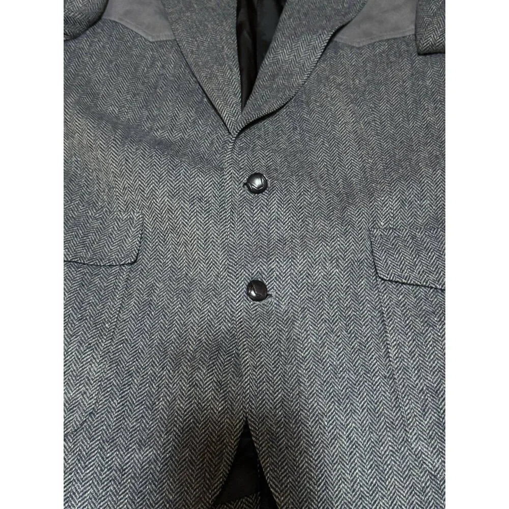 Pendleton Blazer Men Size 40 Pure Virgin Wool Sport Coat Jacket Gray Office City